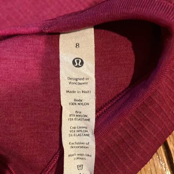 Lululemon Maroon tank top racerback size 8 - Picture 3 of 4